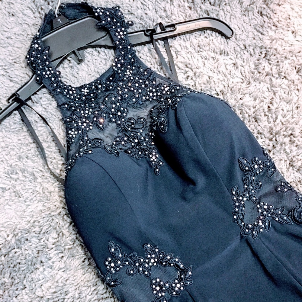 Camille La Vie Blondie Nites Navy Blue Prom Dress